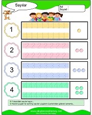 okul öncesi 3 sayısı çizgi çalışması